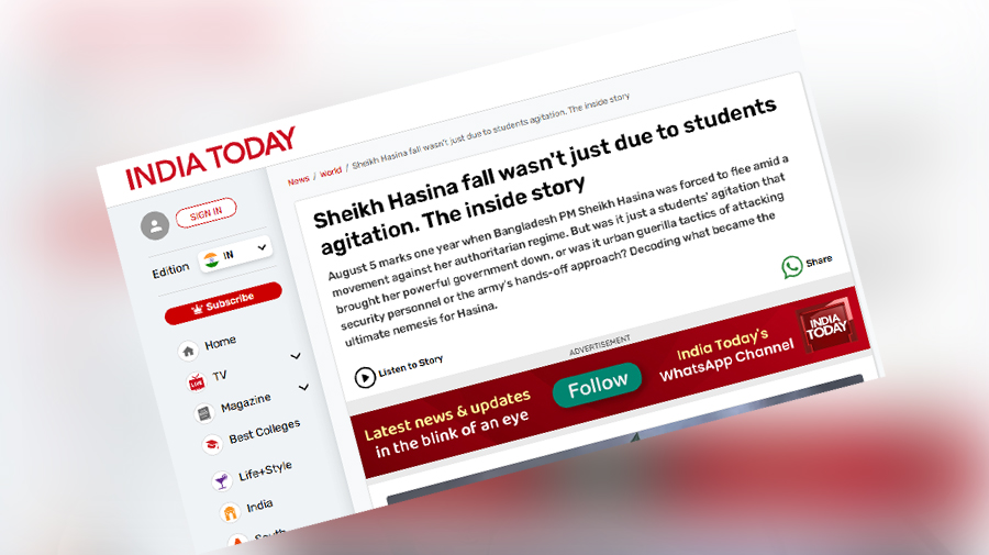 শেখ হাসিনার পতন কেবল ছাত্র আন্দোলনের কারণে হয়নি: ইন্ডিয়া টুডের রিপোর্ট
