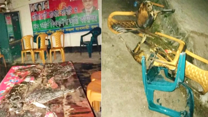 Arson attack on BNP office in Barisal late at night