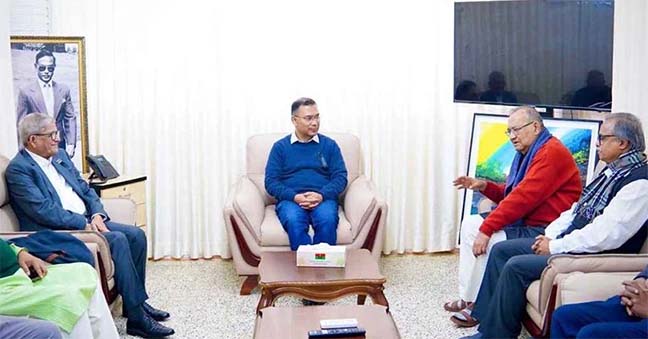 তারেক রহমানের সঙ্গে বাম জোটের শীর্ষ নেতাদের সাক্ষাৎ