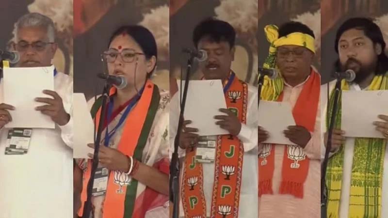 শুভেন্দুর সঙ্গে শপথ নিলেন আরও ৫ মন্ত্রী
